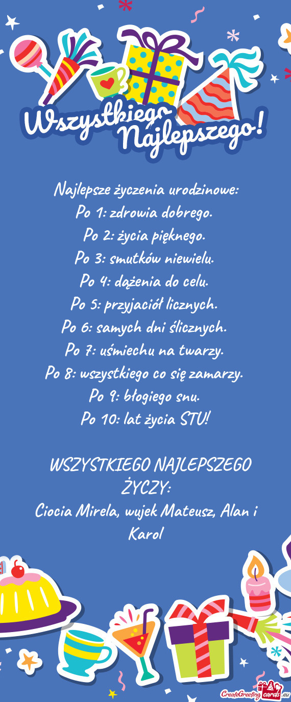 Ciocia Mirela, wujek Mateusz, Alan i Karol