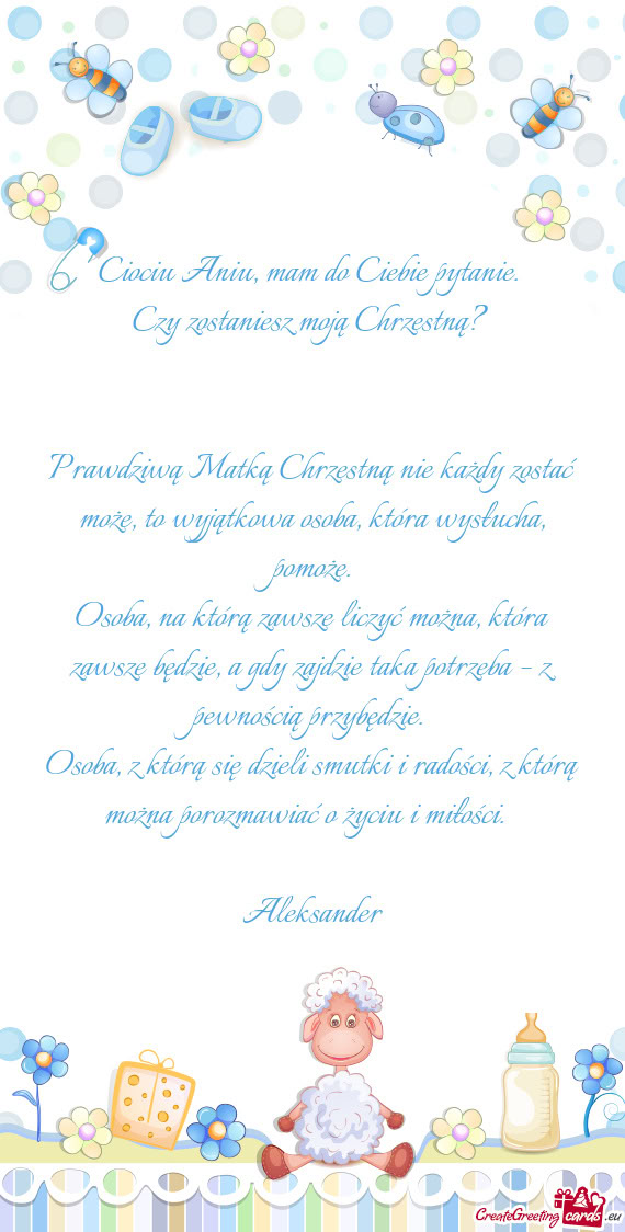 Ciociu Aniu, mam do Ciebie pytanie