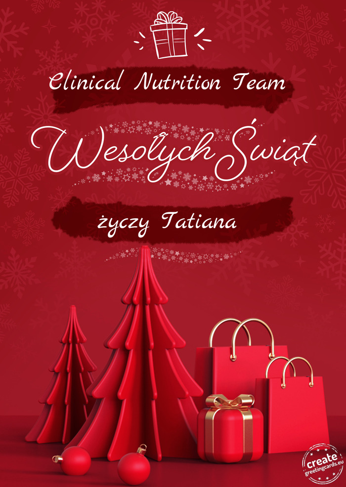 Clinical Nutrition Team Wesołych Świąt Tatiana