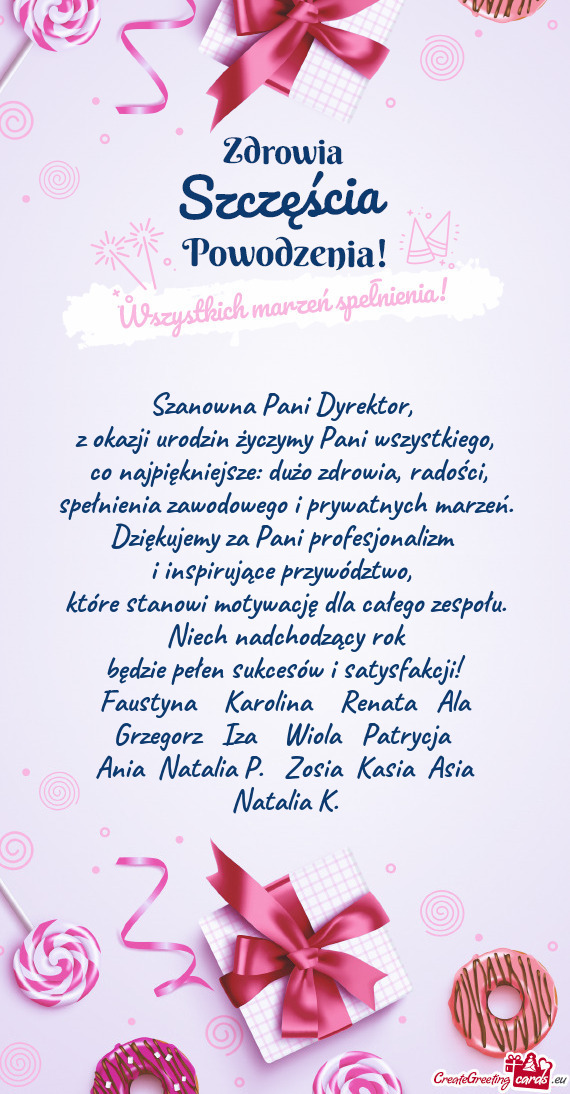 Co najpiękniejsze: dużo zdrowia, radości