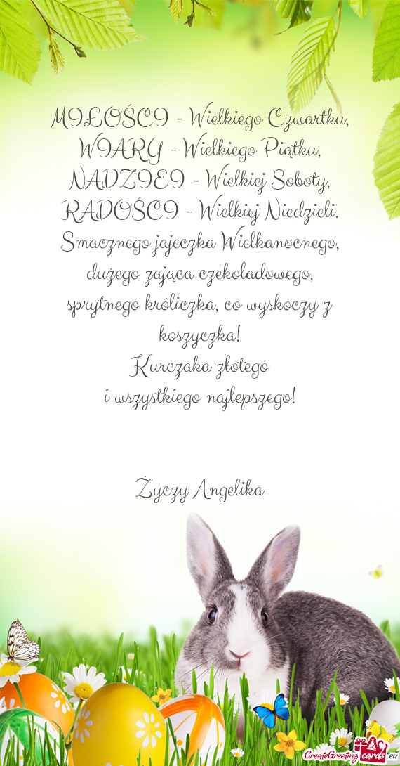 Co wyskoczy z koszyczka! Kurczaka złotego i wszystkiego najlepszego!  Angelika