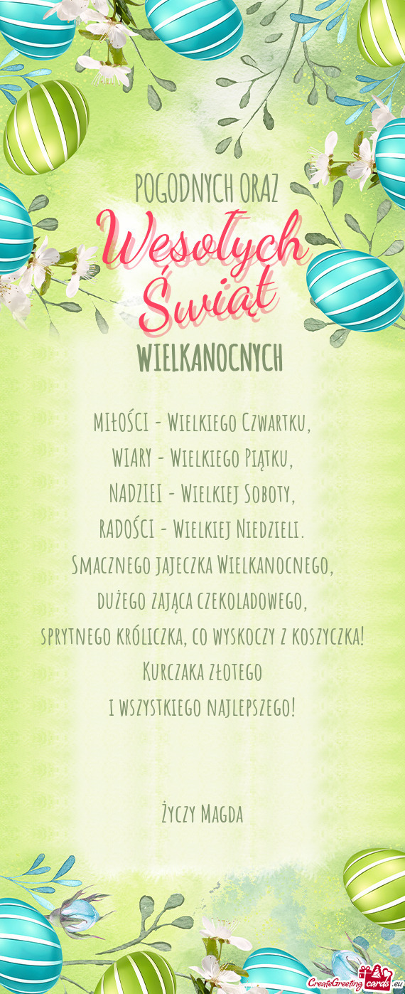 Co wyskoczy z koszyczka! Kurczaka złotego i wszystkiego najlepszego!  Magda