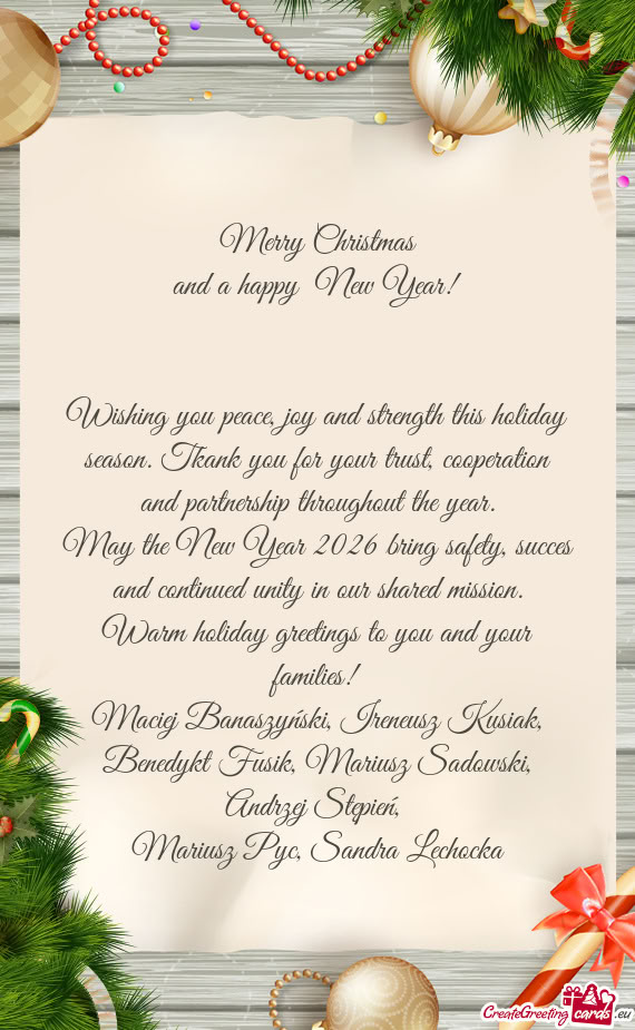 Cooperation and partnership throughout the year