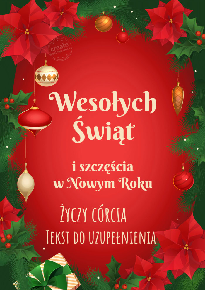 Córcia🌲⛄ Tekst do uzupełnienia