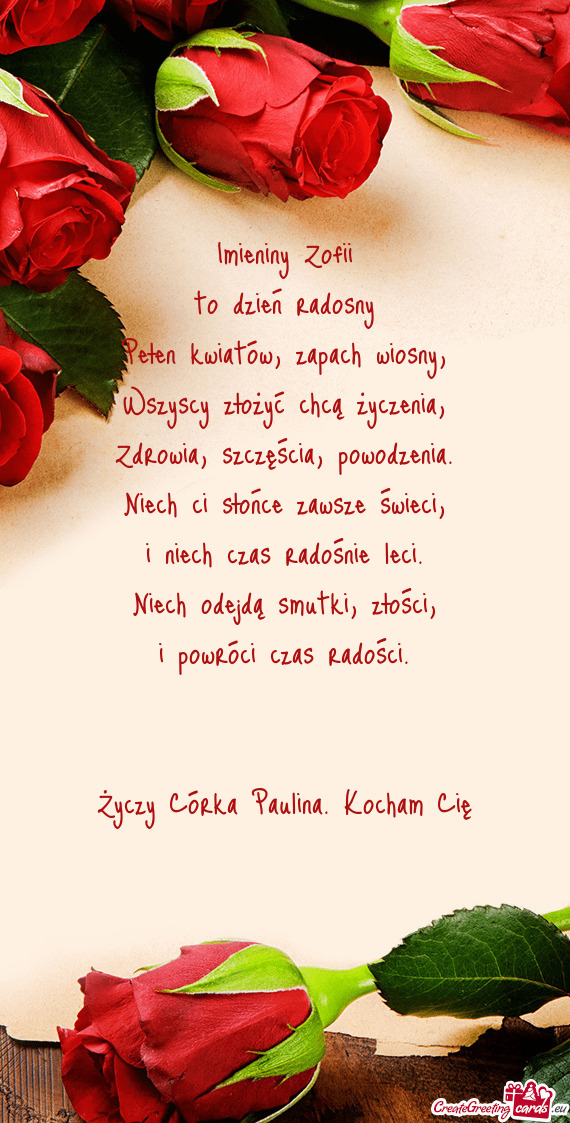 Córka Paulina. Kocham Cię 😘