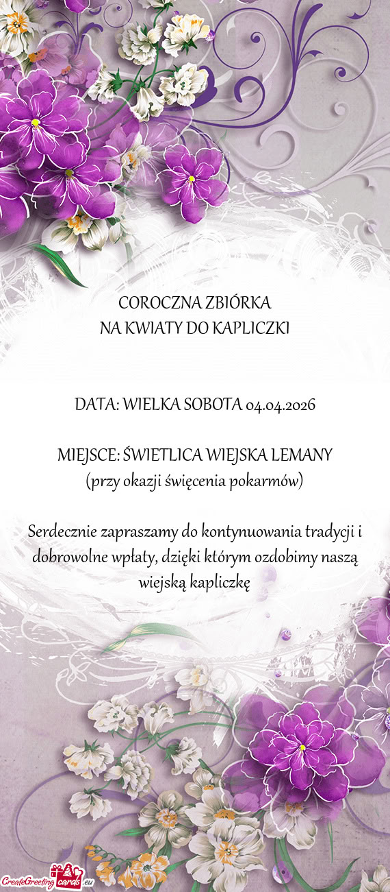 COROCZNA ZBIÓRKA