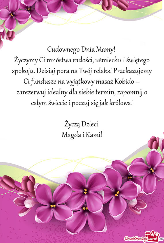 Cudownego Dnia Mamy