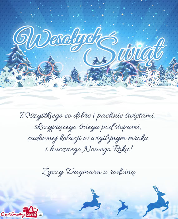 Cudownej kolacji w wigilijnym mroku i hucznego Nowego Roku! Dagmara z rodziną