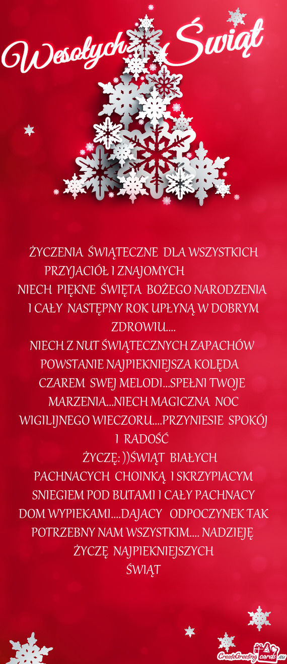 CZAREM SWEJ MELODI...SPEŁNI TWOJE MARZENIA...NIECH MAGICZNA NOC WIGILIJNEGO WIECZORU....PRZYNIES