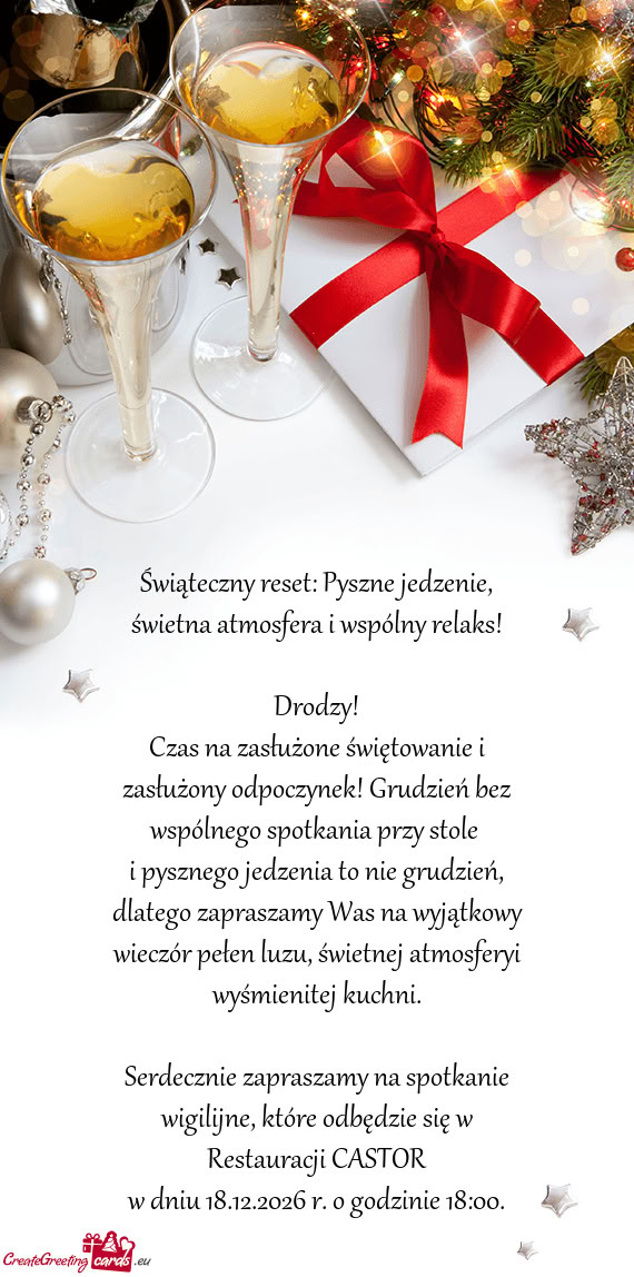 Czas na zasłużone świętowanie i zasłużony odpoczynek! Grudzień bez wspólnego spotkania przy