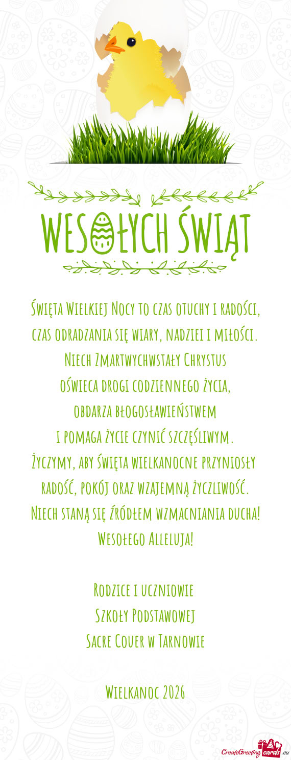 Czas odradzania się wiary, nadziei i miłości