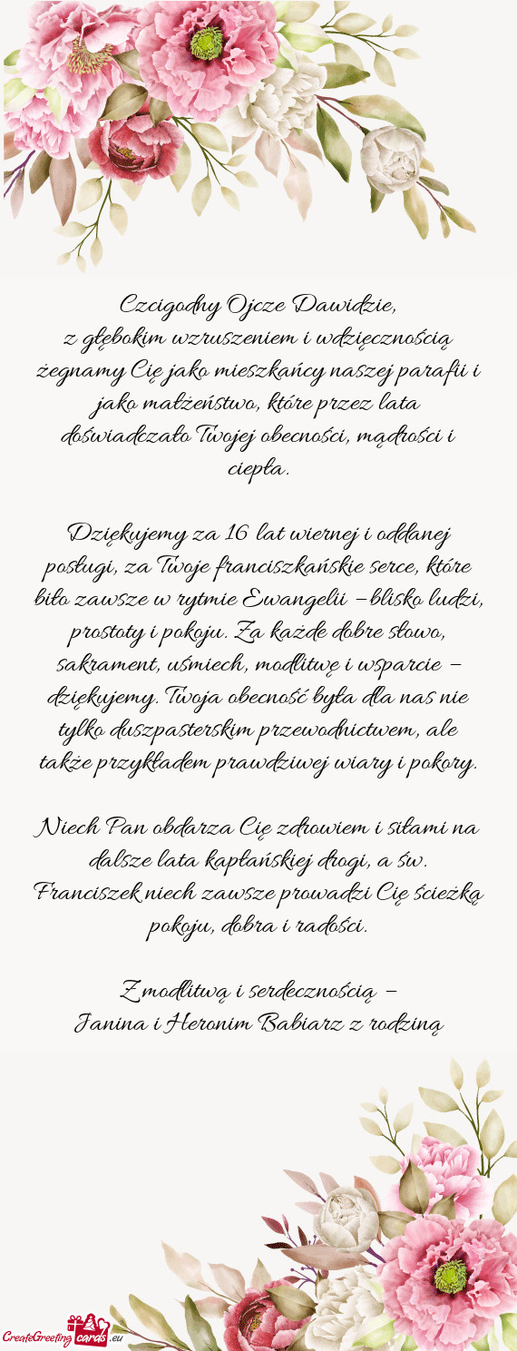 Czcigodny Ojcze Dawidzie