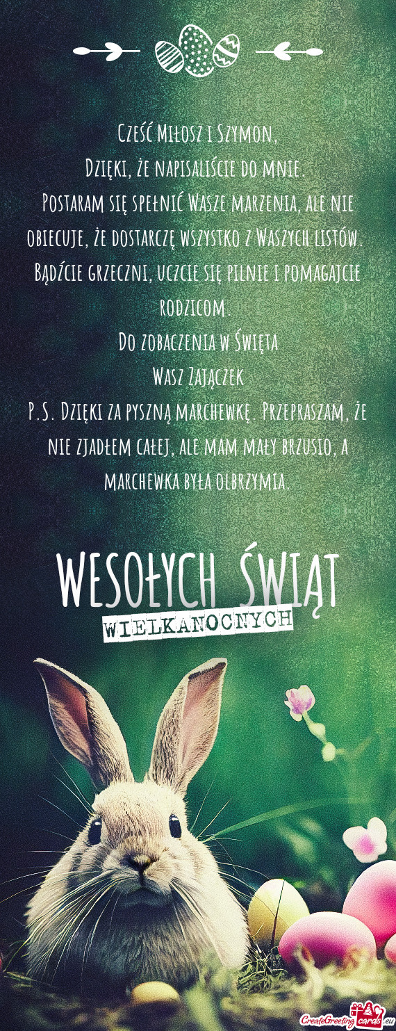 Cześć Miłosz i Szymon