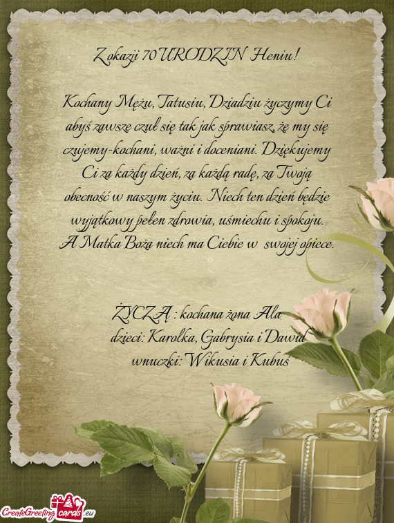 Czujemy-kochani, ważni i doceniani. Dziękujemy Ci za każdy dzień, za każdą radę, za Twoją o