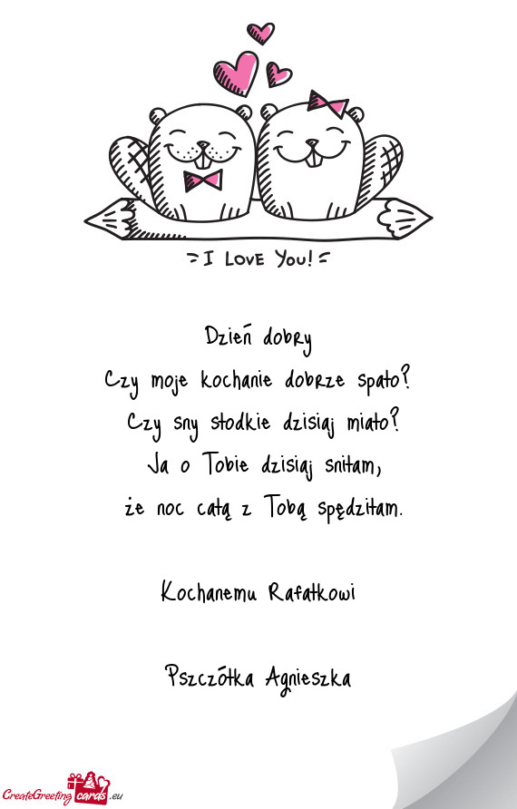 Czy moje kochanie dobrze spało