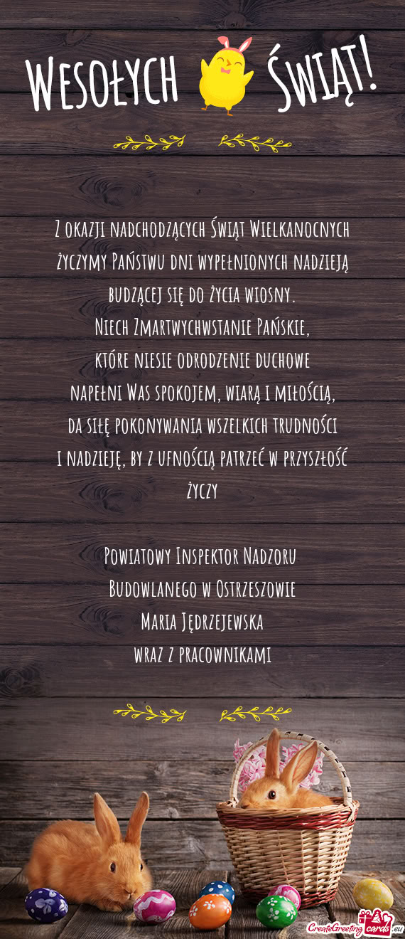 Da siłę pokonywania wszelkich trudności i nadzieję