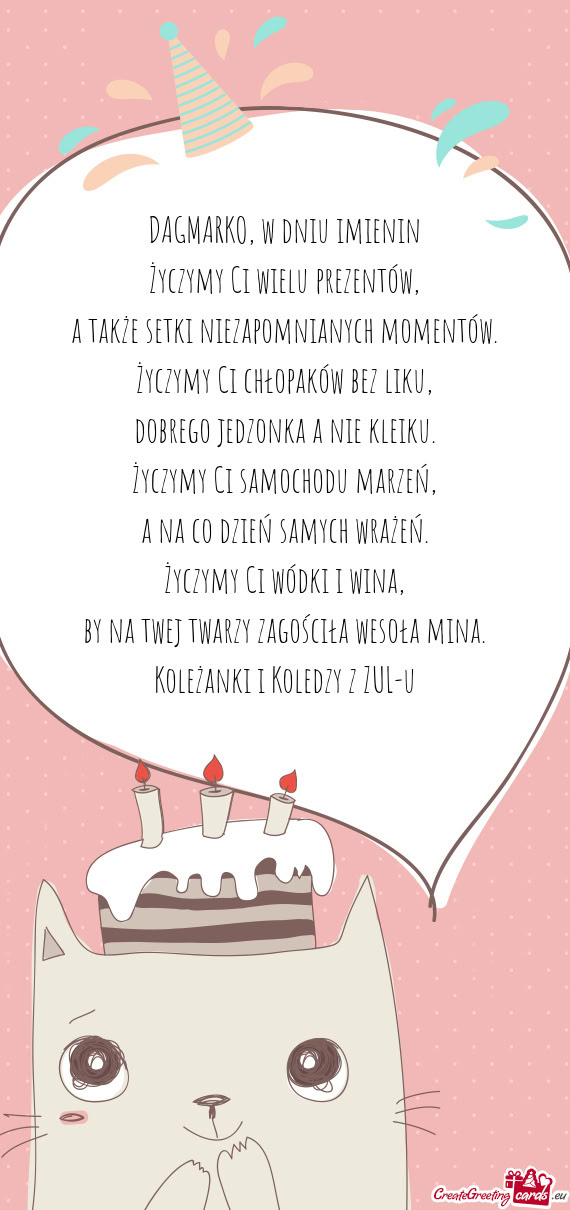 DAGMARKO, w dniu imienin