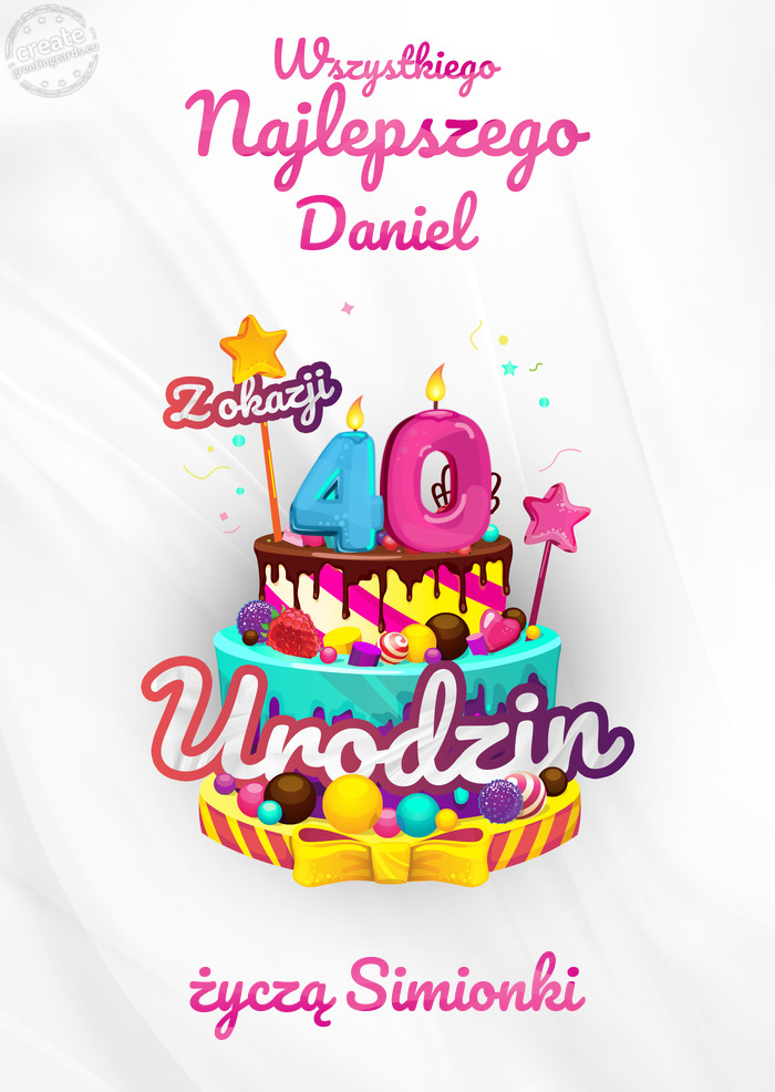 Daniel, Wszystkiego najlepszego z okazji 40 urodzin życzą Simionki