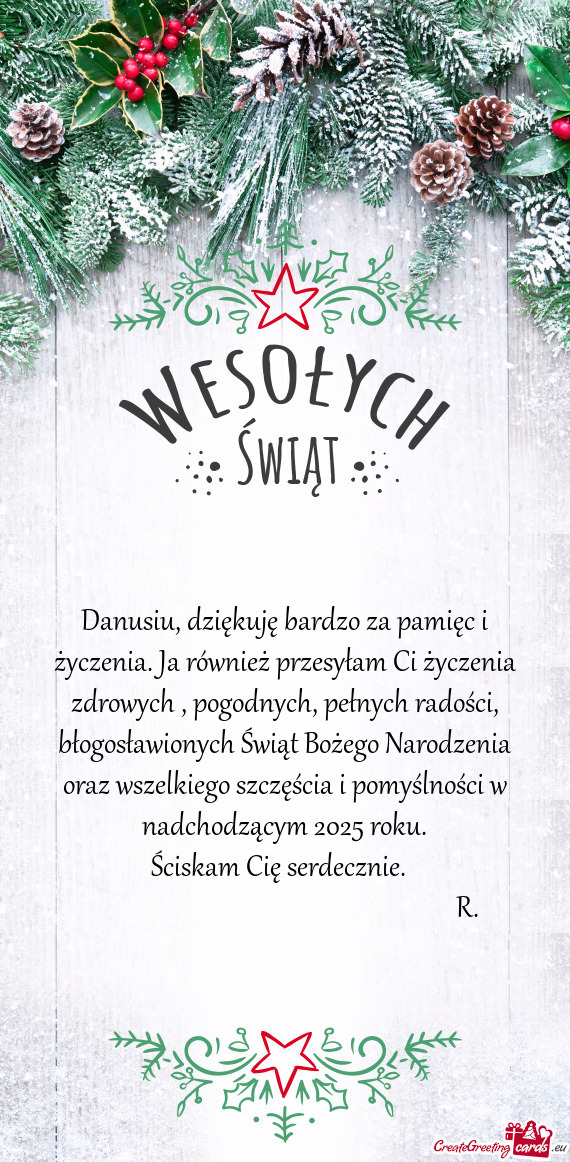 Danusiu, dziękuję bardzo za pamięc i życzenia. Ja również przesyłam Ci życzenia zdrowych , p