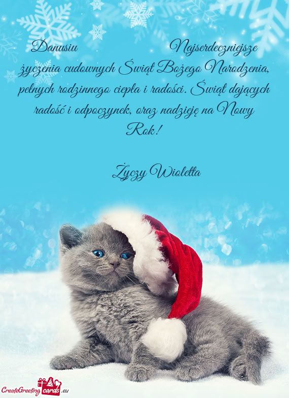 Danusiu      Najserdeczniejsze życzenia cudownych Świąt Bożego Narodzenia, peł
