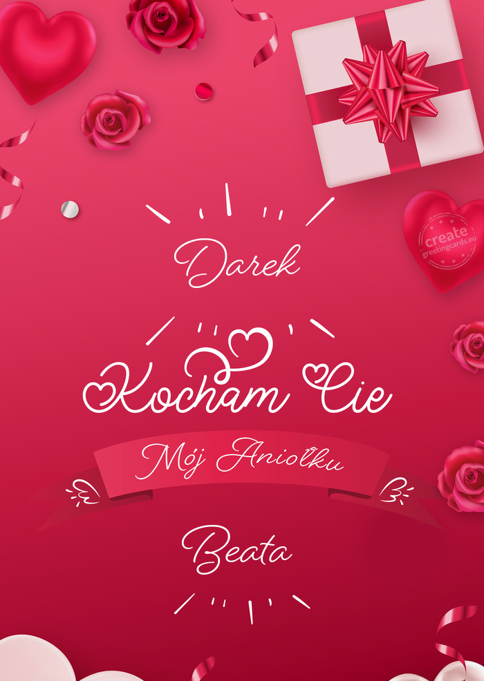 Darek Kocham Cię Mój Aniołku Beata