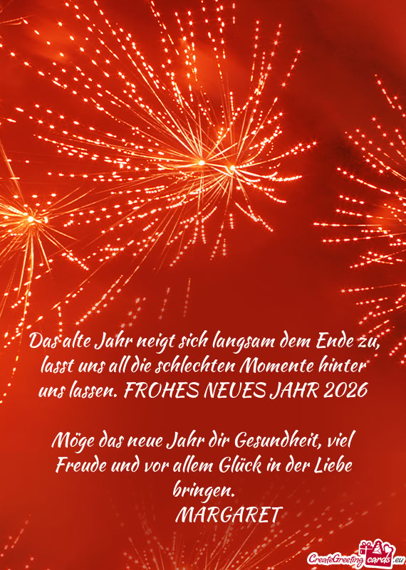 Das alte Jahr neigt sich langsam dem Ende zu, lasst uns all die schlechten Momente hinter uns lassen