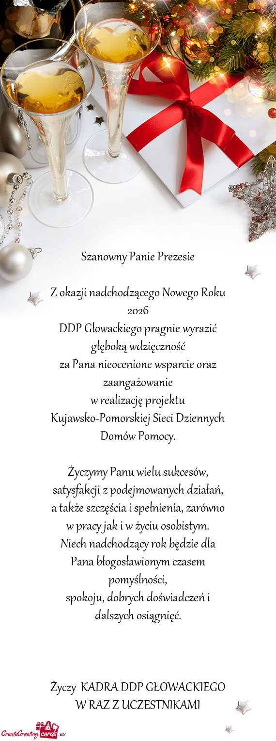 DDP Głowackiego pragnie wyrazić głęboką wdzięczność