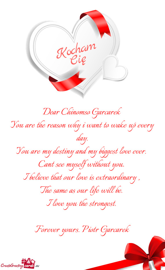 Dear Chinomso Garcarek