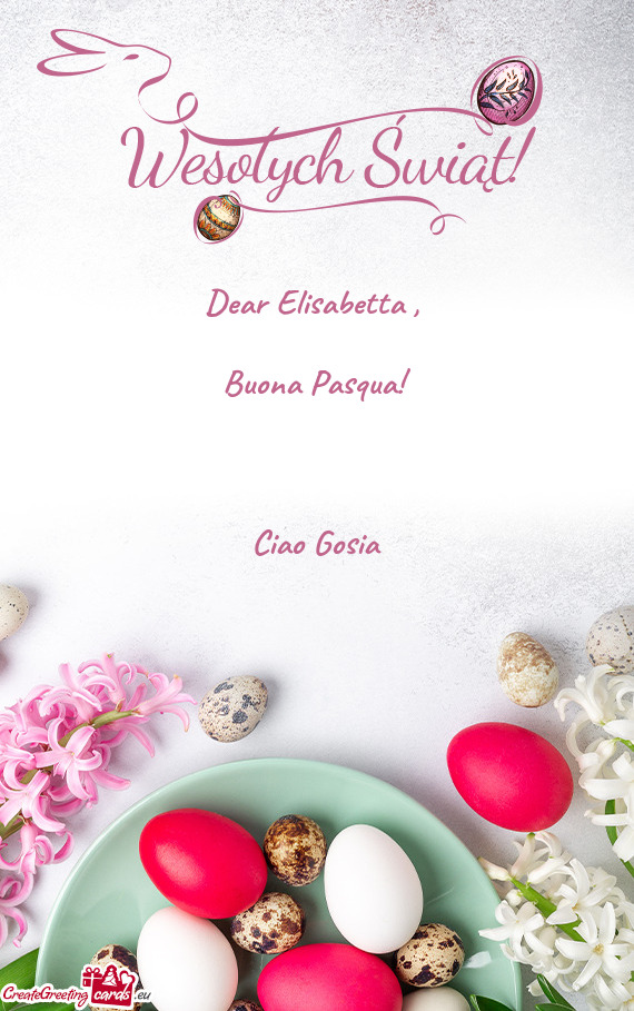 Dear Elisabetta