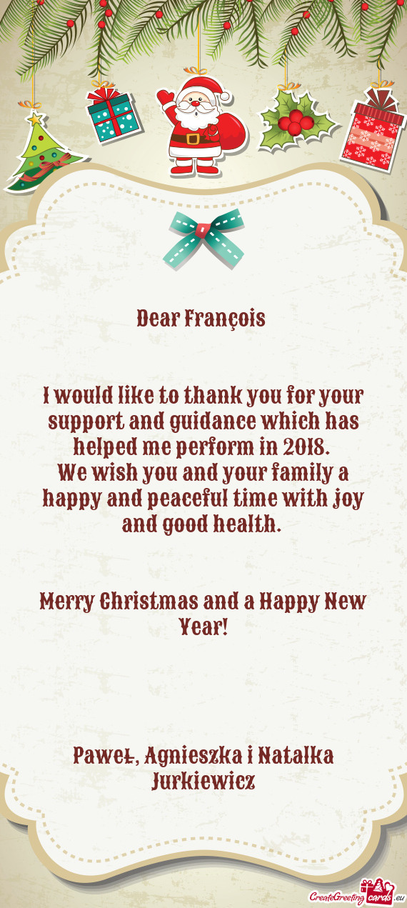 Dear François