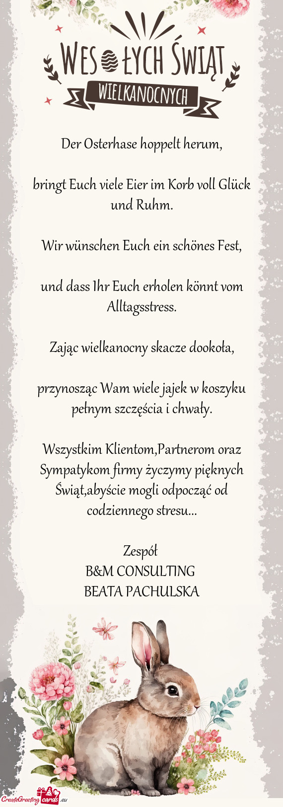 Der Osterhase hoppelt herum