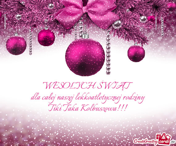 Dla całej naszej lekkoatletycznej rodziny