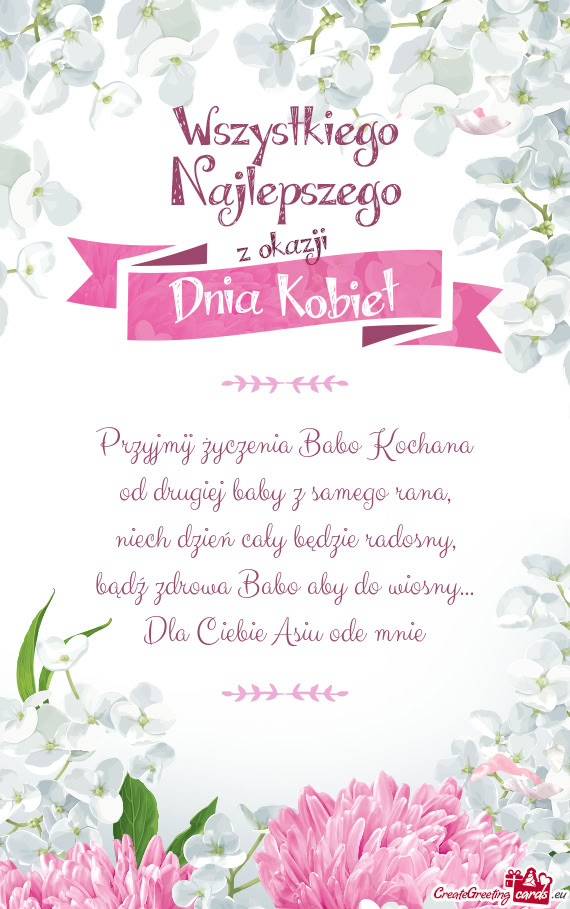 Dla Ciebie Asiu ode mnie