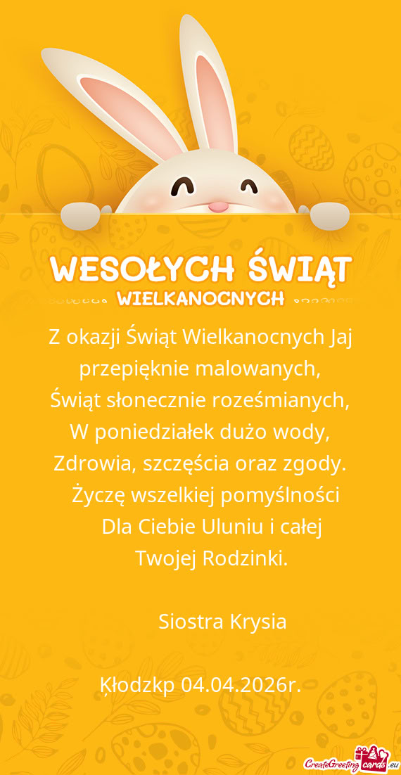 Dla Ciebie Uluniu i całej