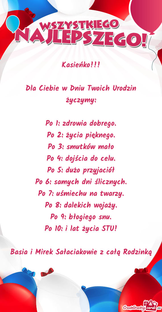 Dla Ciebie w Dniu Twoich Urodzin życzymy