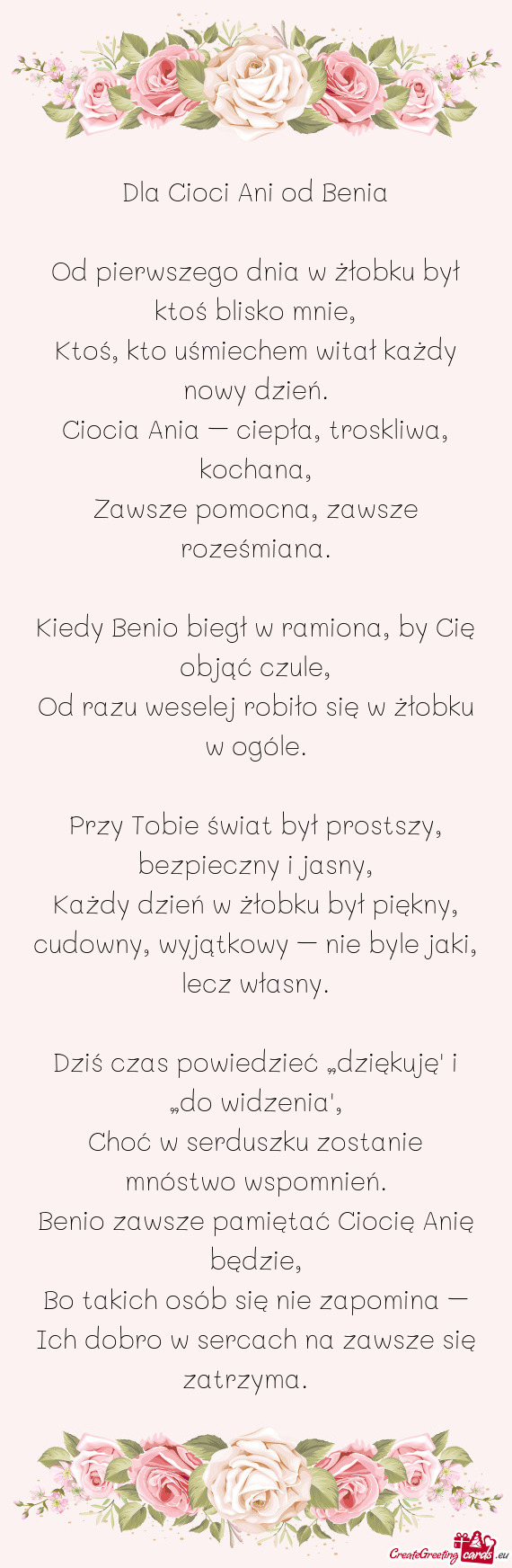 🌸 Dla Cioci Ani od Benia 🌸