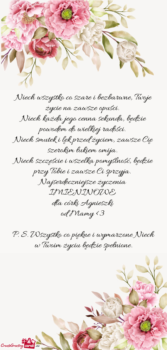 Dla córki Agnieszki