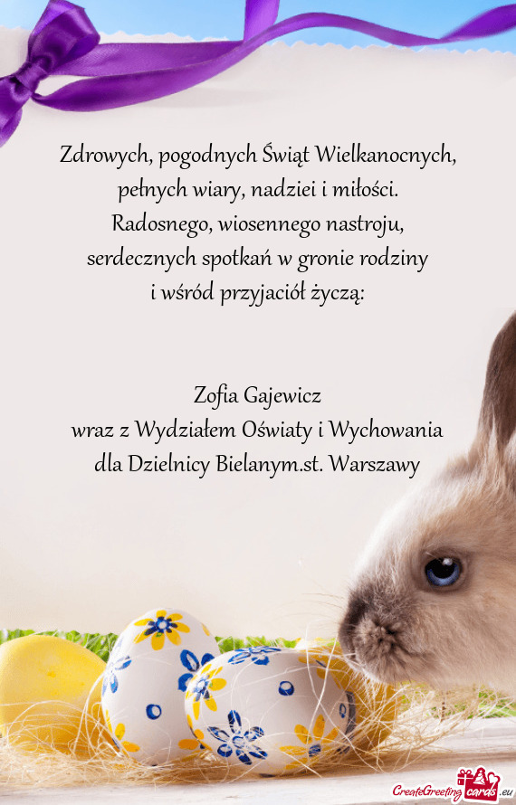 Dla Dzielnicy Bielanym.st. Warszawy
