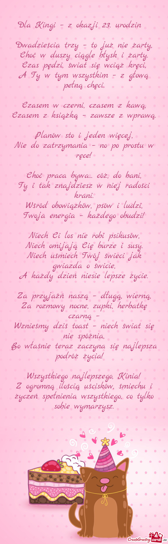 Dla Kingi – z okazji 23. urodzin 🎂