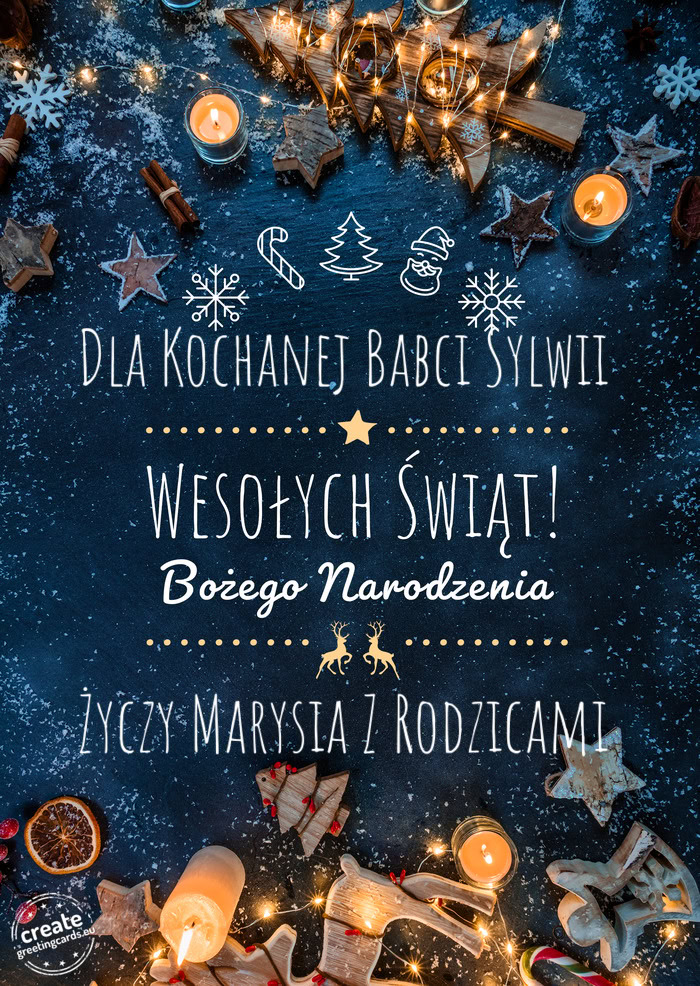 Dla Kochanej Babci Sylwii Wesołych Świąt Marysia Z Rodzicami