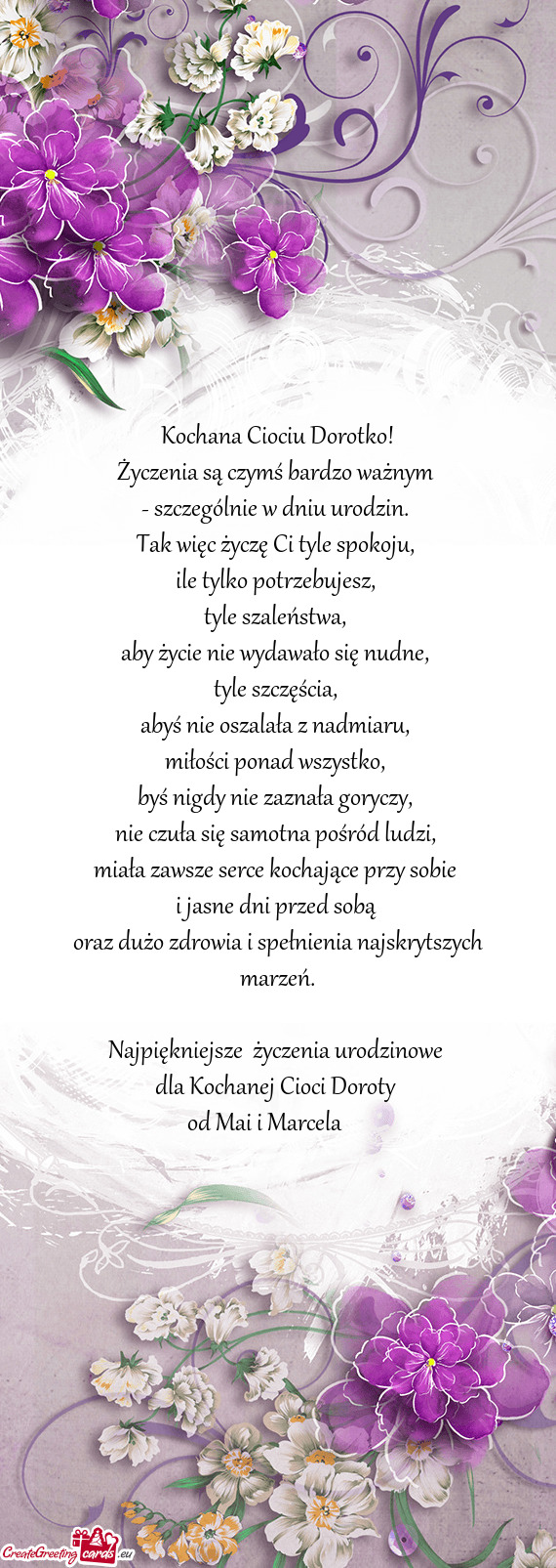 Dla Kochanej Cioci Doroty