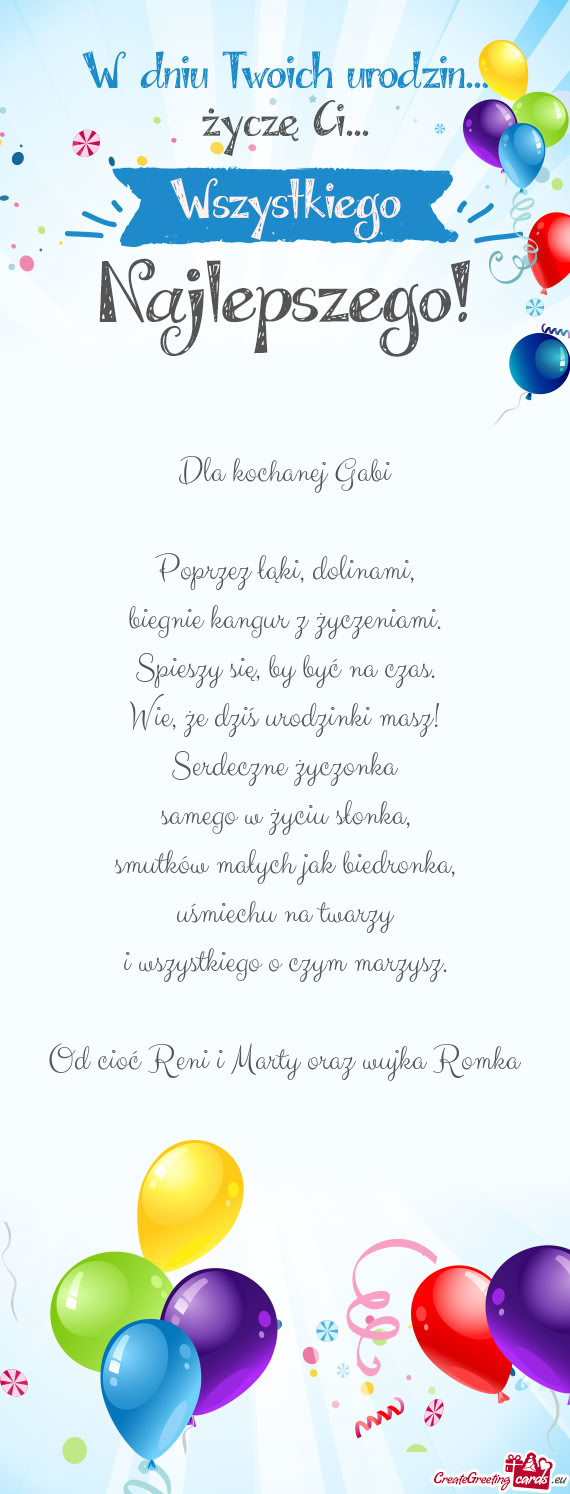 Dla kochanej Gabi