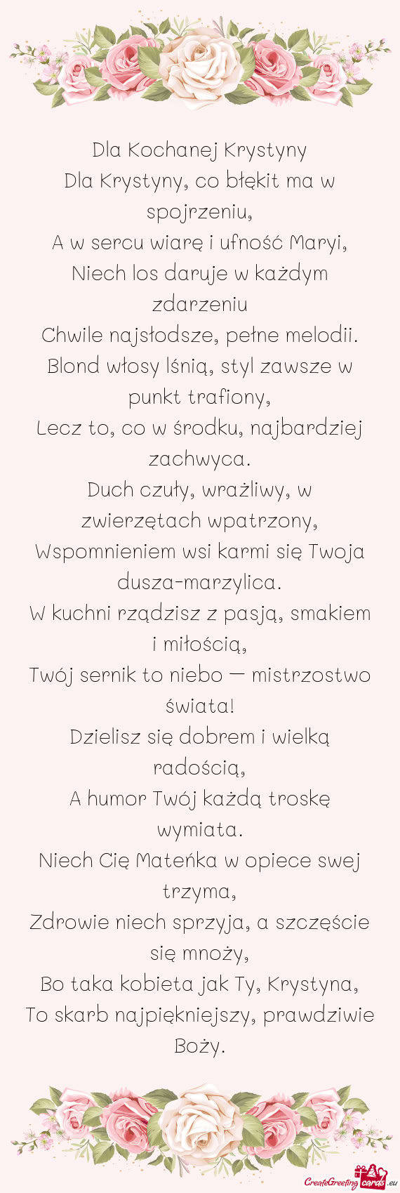 Dla Kochanej Krystyny