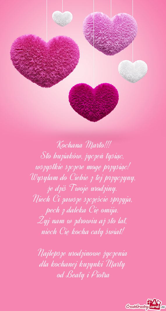 Dla kochanej kuzynki Marty