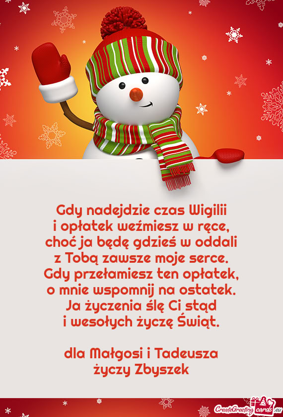 Dla Małgosi i Tadeusza