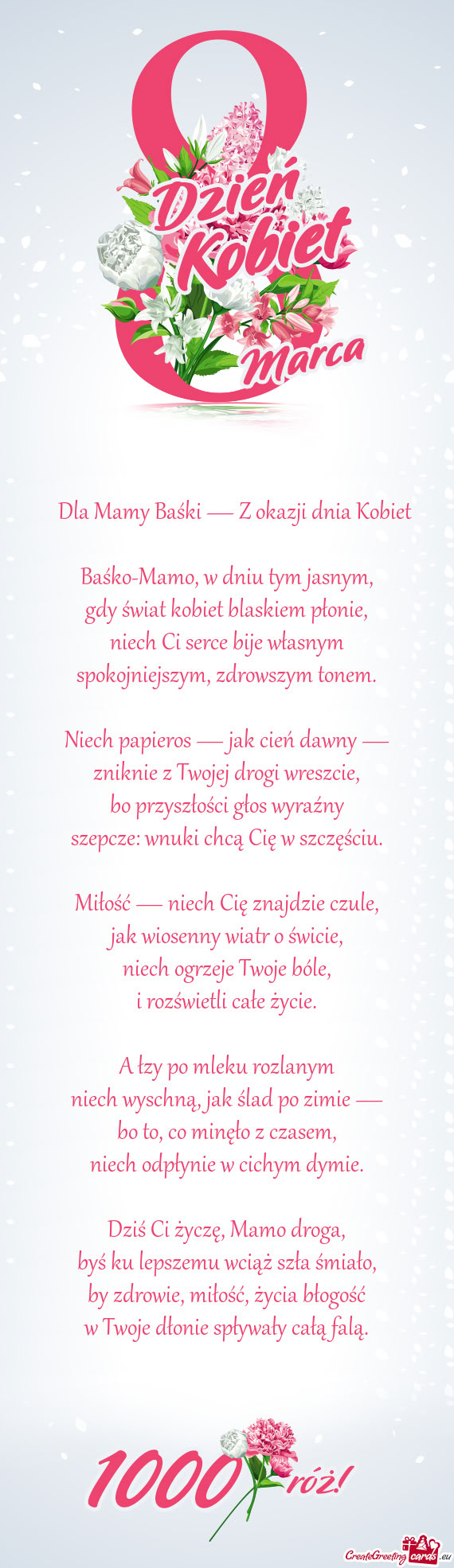 🌹 Dla Mamy Baśki — Z okazji dnia Kobiet