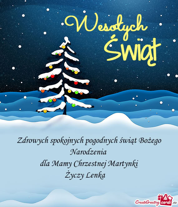 Dla Mamy Chrzestnej Martynki