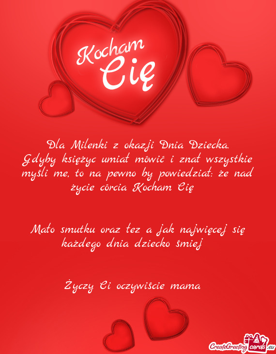 Dla Milenki z okazji Dnia Dziecka