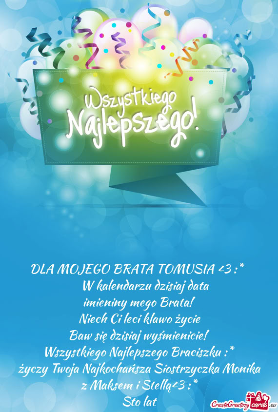 DLA MOJEGO BRATA TOMUSIA <3