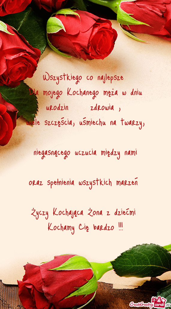 Dla mojego Kochanego męża w dniu urodzin 🥳🌷 zdrowia